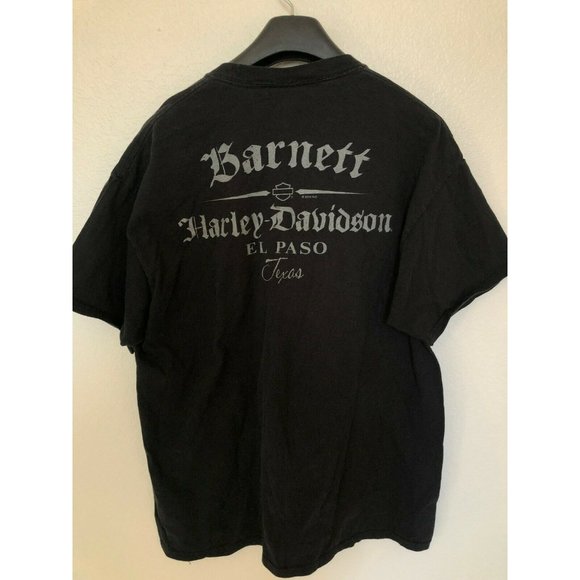 Harley Davidson Black Short Sleeve T Shirt Skeleton Handle Bar Design Men's XL - Picture 4 of 5